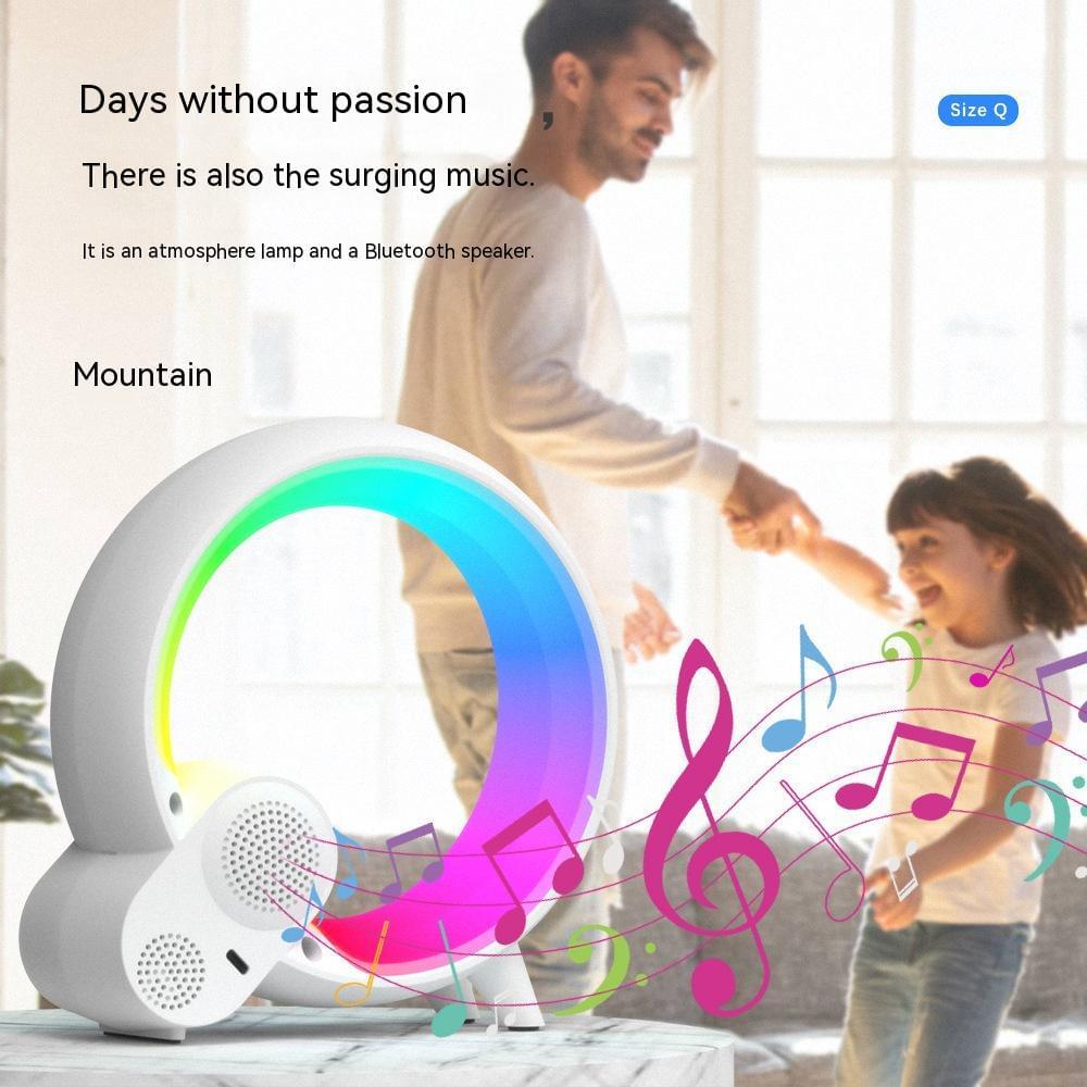 Creative Q Light Analog Sunrise Digital Display Alarm Clock Bluetooth Audio Intelligent Wake-up Q Colorful Atmosphere Light.
