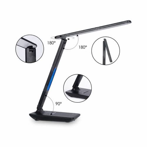 Lamp Plus 3 in 1 with adjustable arm shown at multiple angles and base detail