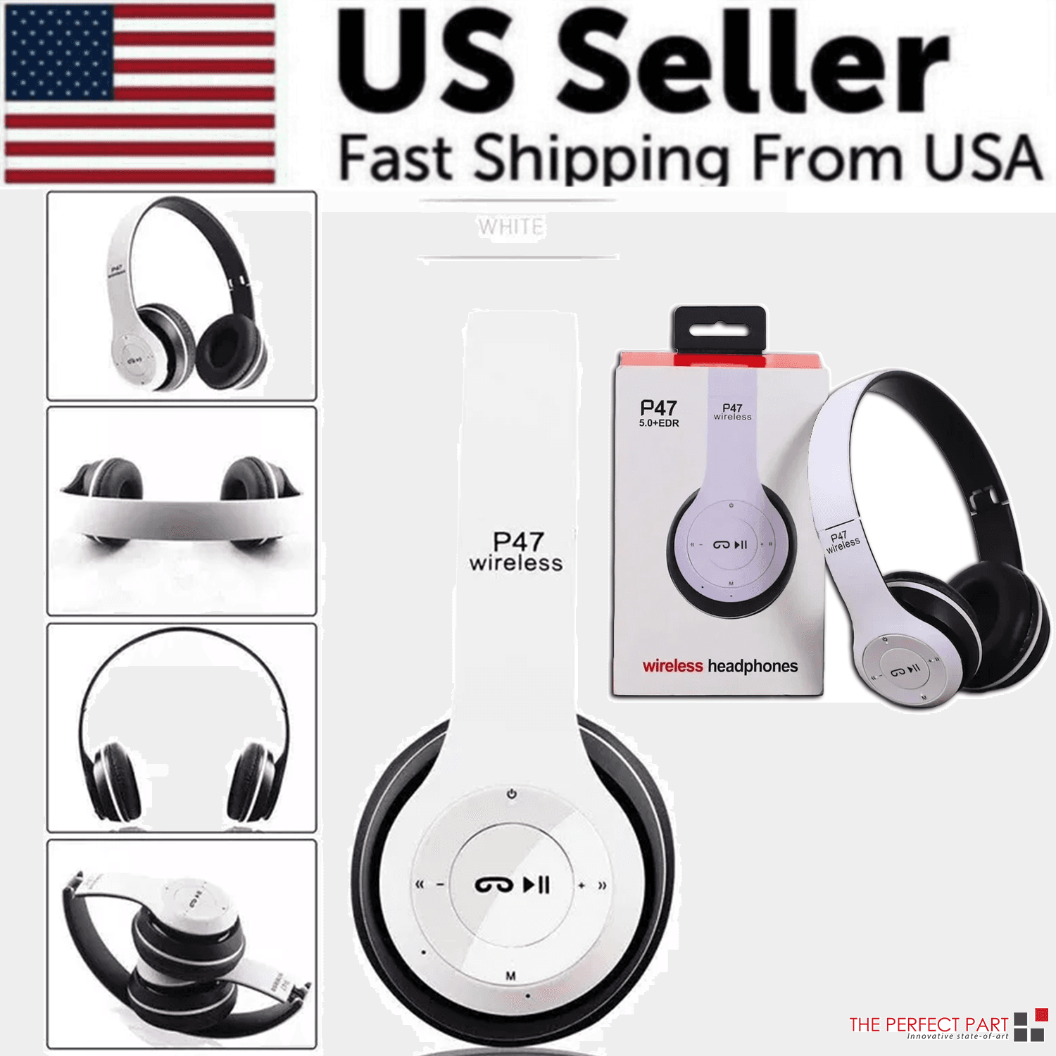 Wireless Bluetooth 5.0 Headphones Headset Over-Ear FM Radio MIC Foldable TF Card.