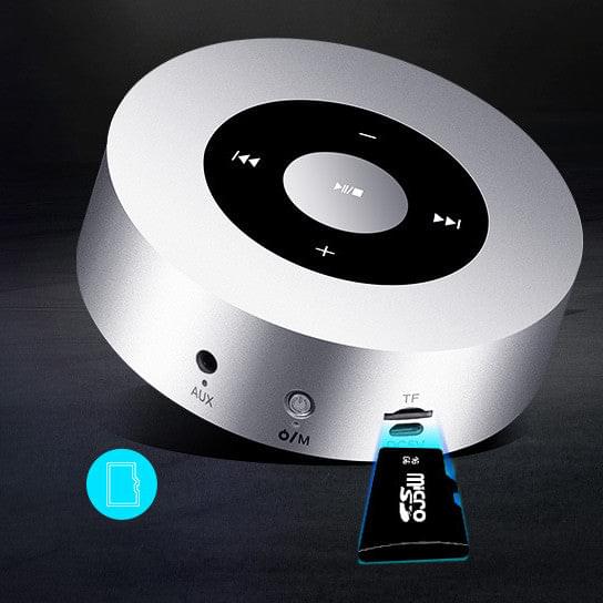 Minimal Metallic Bluetooth Speaker and MP3 Player.