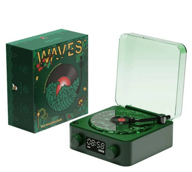 Bluetooth Retro Turntable Speaker with RGB Lights.