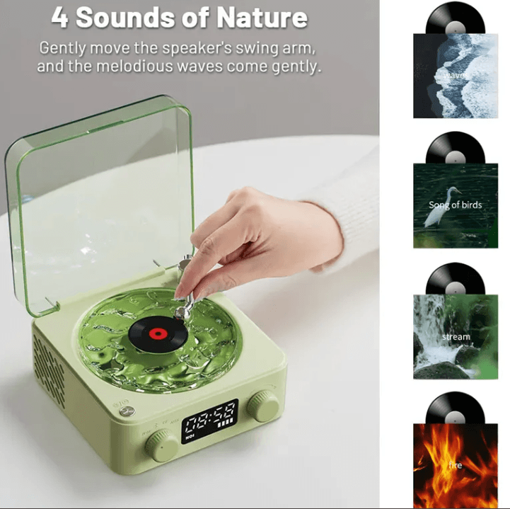 Bluetooth Retro Turntable Speaker with RGB Lights.