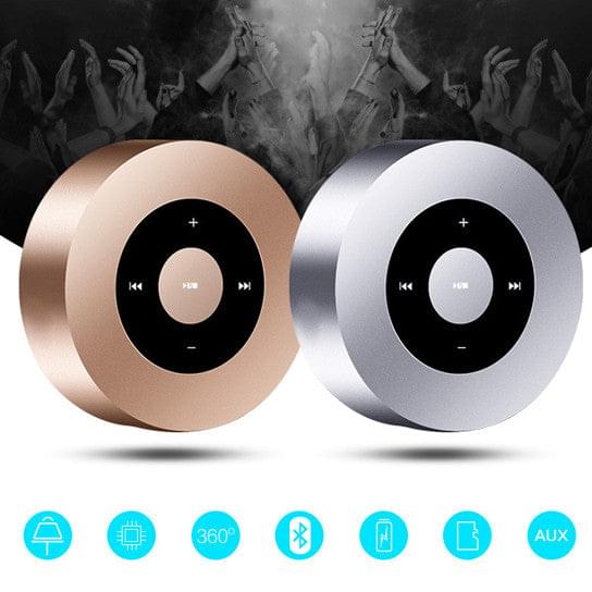 Minimal Metallic Bluetooth Speaker and MP3 Player.