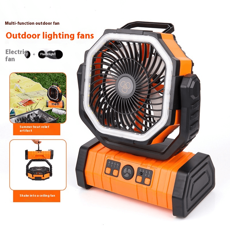 Outdoor Household Power Bank LED Light Camping Fan.