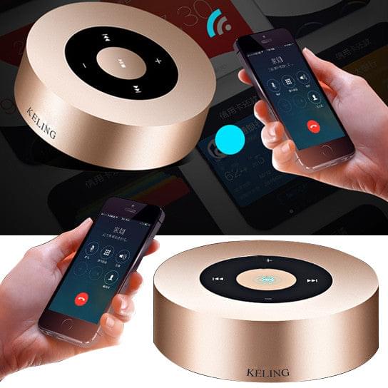 Minimal Metallic Bluetooth Speaker and MP3 Player.