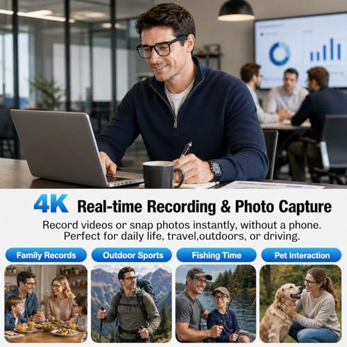 Plunthorn AI Smart Glasses – 4K Camera, Translation & AI Assistant