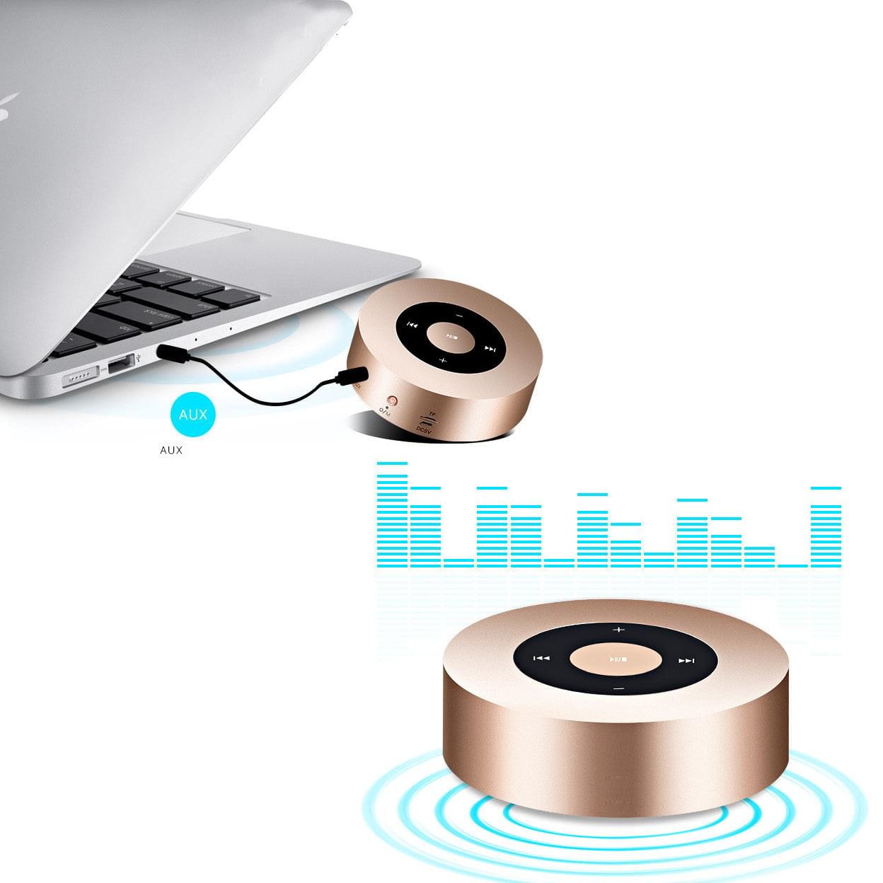 Minimal Metallic Bluetooth Speaker and MP3 Player.