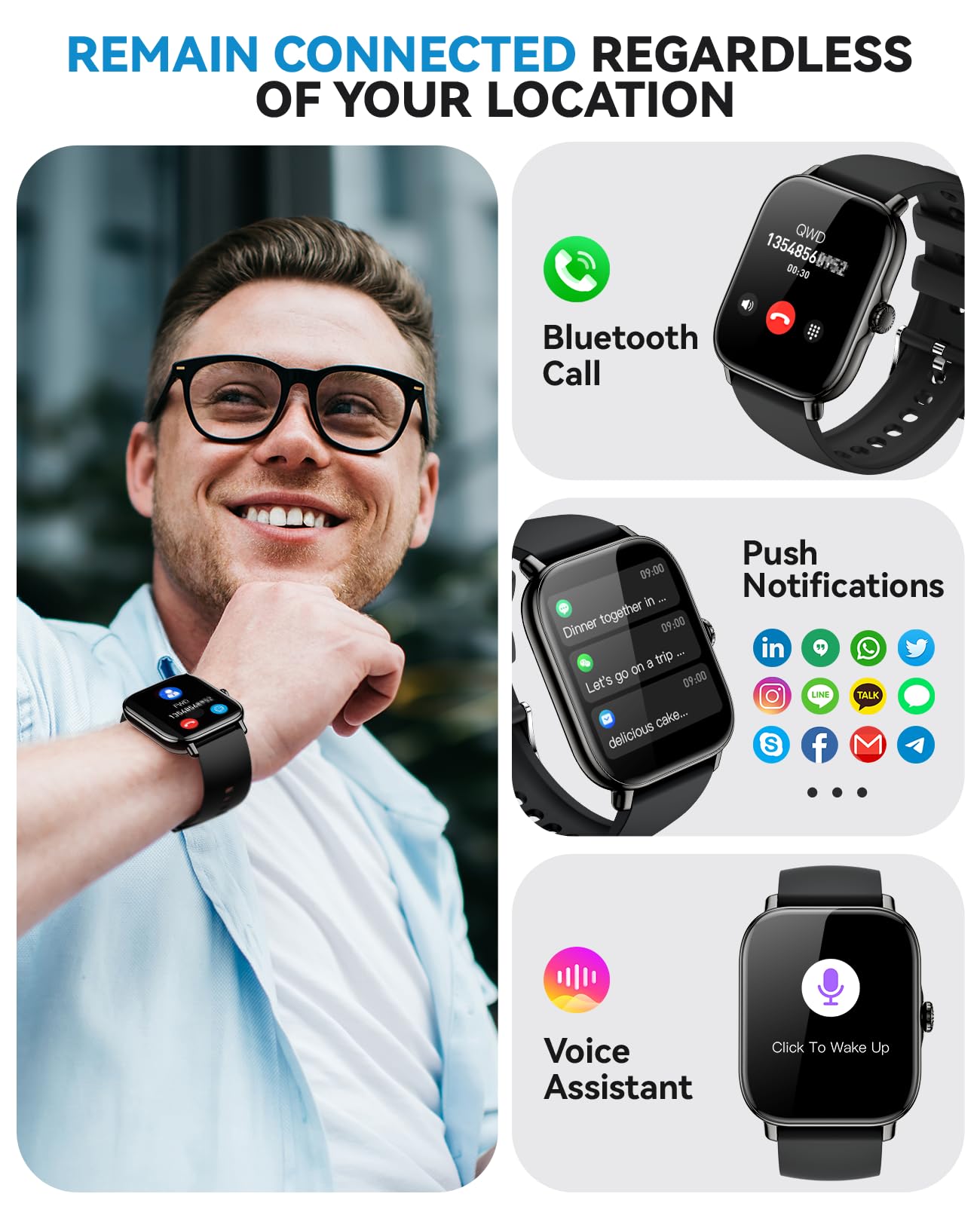 Paybay Smart Watch — Bluetooth Calling, IP68 Waterproof, Fitness & Sleep Tracker