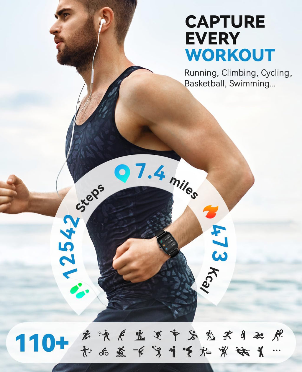 Paybay Smart Watch — Bluetooth Calling, IP68 Waterproof, Fitness & Sleep Tracker