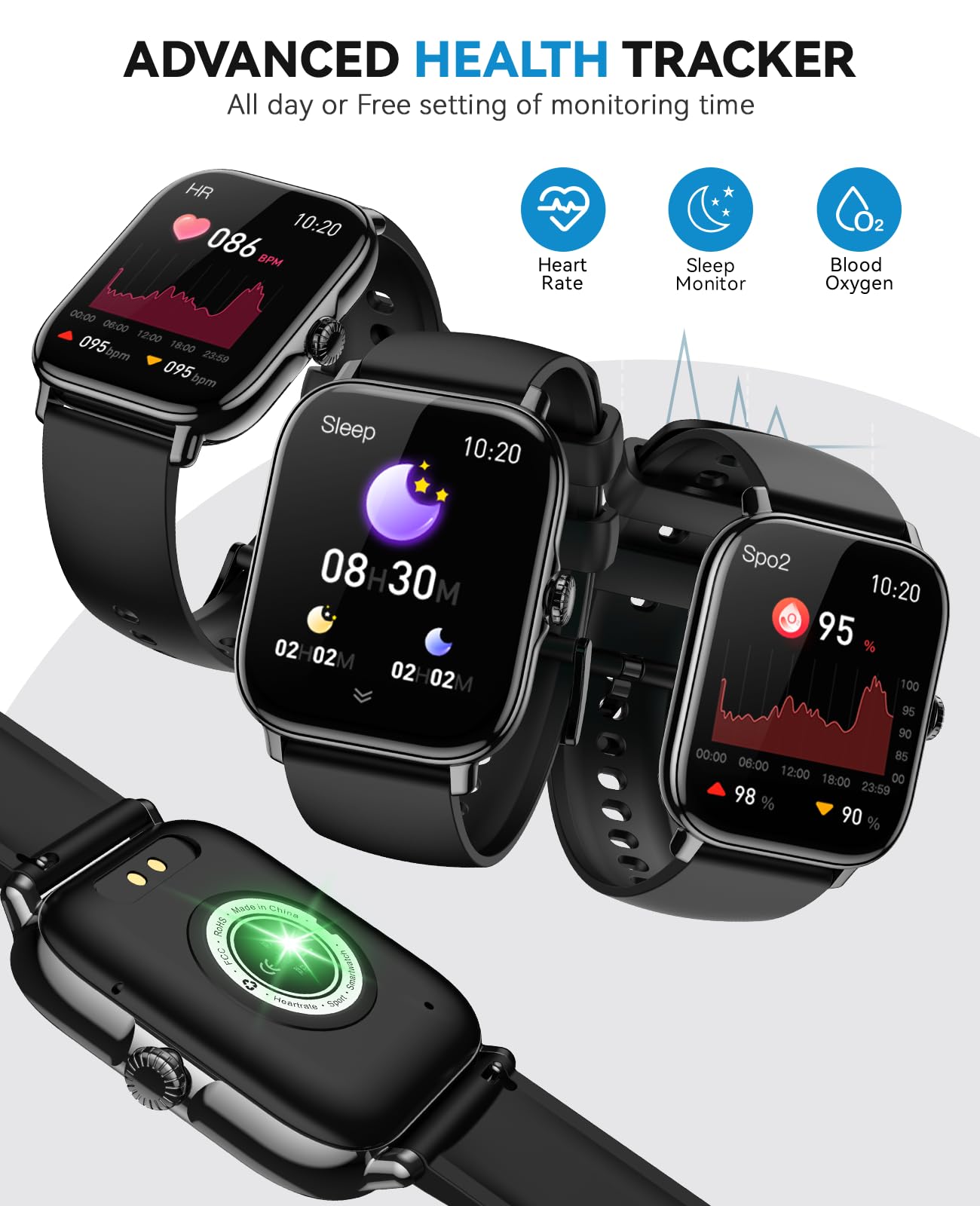 Paybay Smart Watch — Bluetooth Calling, IP68 Waterproof, Fitness & Sleep Tracker