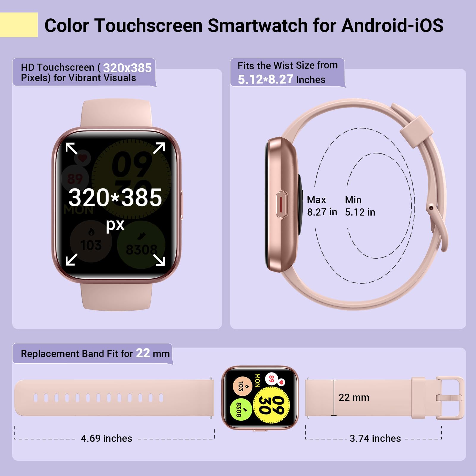 Quican Smartwatch – Fitness & Health Tracker for Android & iPhone