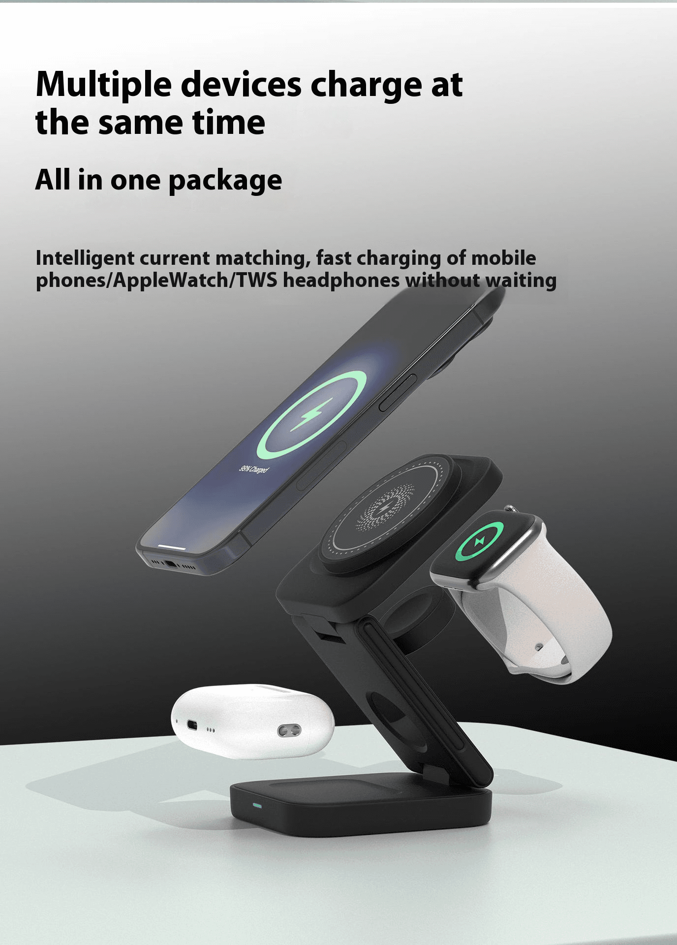 3 IN 1 FOLDABLE WIRELESS CHARGER.