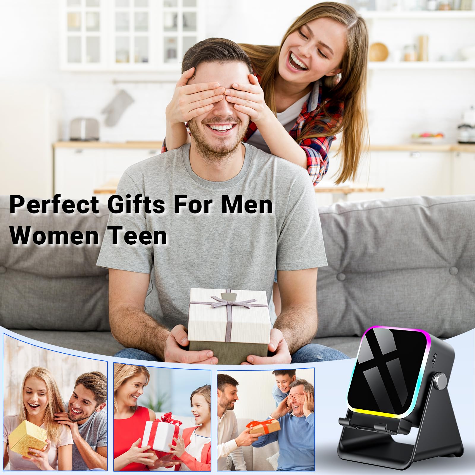 AIKELA 5-in-1 Induction Speaker | Wireless Bluetooth, Phone Stand & Color Light