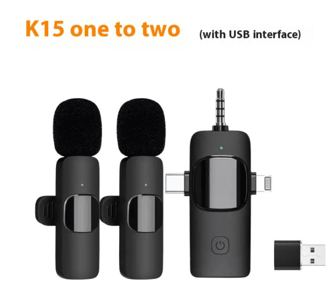 Wireless Collar Clip Microphone Three-in-one Three Connector Mini Microphone 35 Hole - Cyber Store