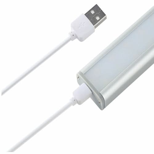 Rechargeable Motion Sensor LED Light Bar with USB connector and white power cable