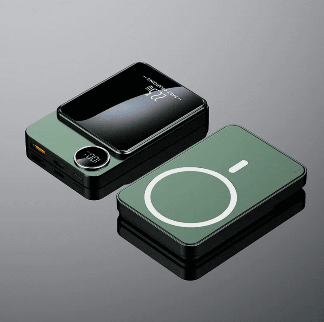 Ultra-thin Magnetic Wireless Power Bank.