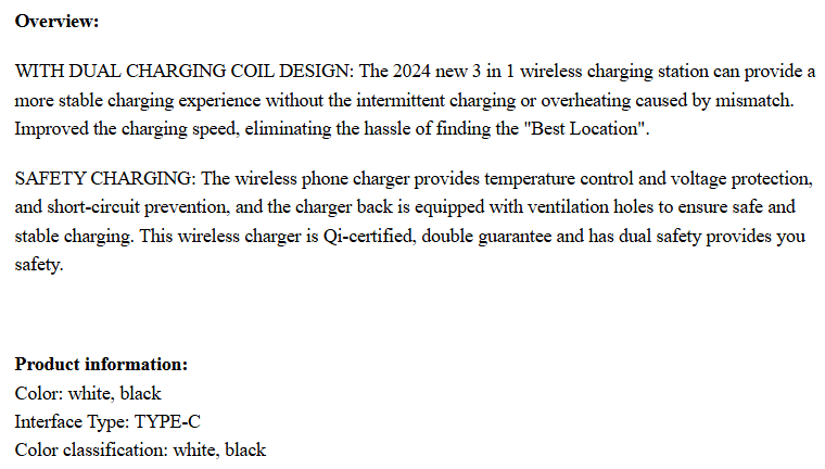15W 3 In 1 LED Foldable Fast Wireless Charger Stand.