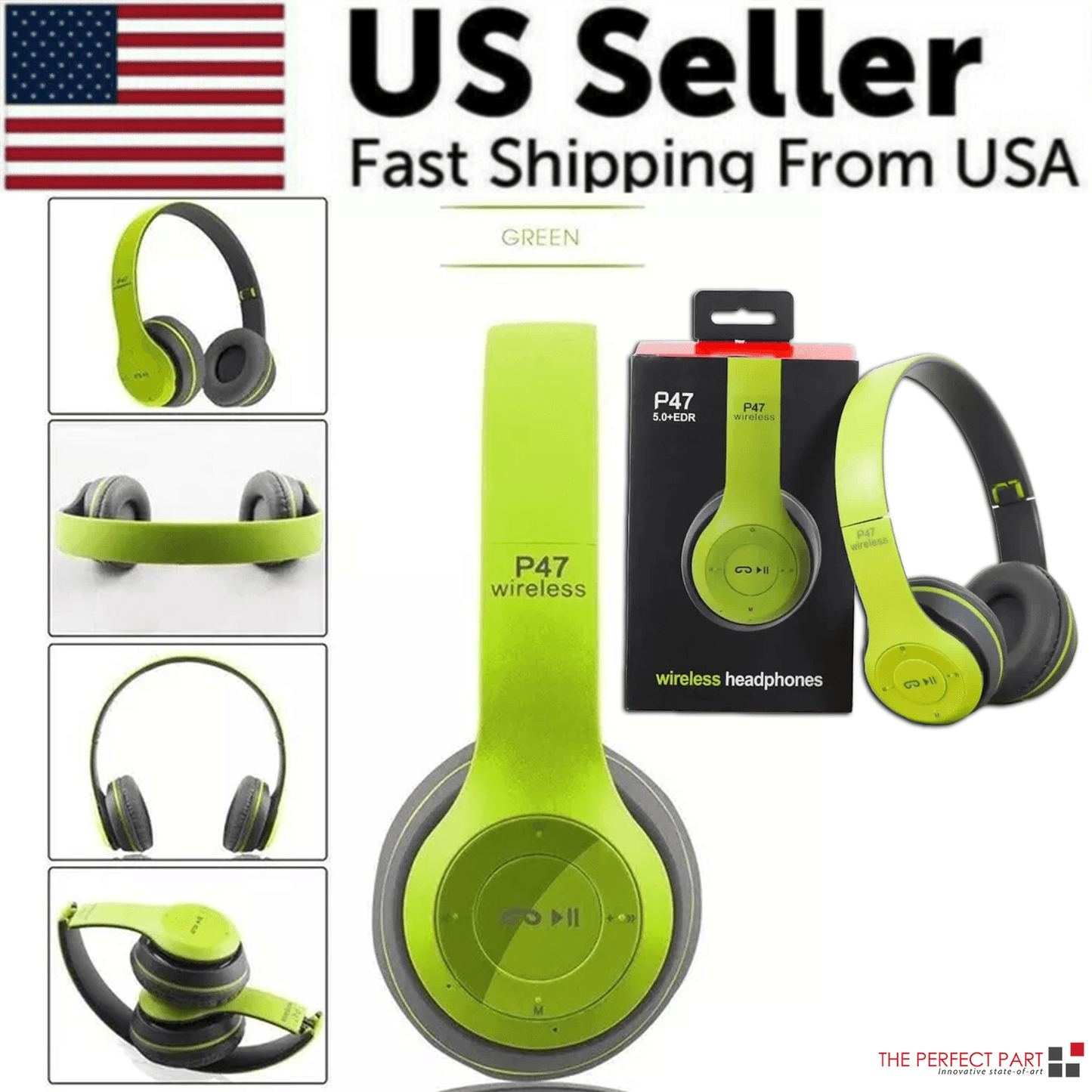 Wireless Bluetooth 5.0 Headphones Headset Over-Ear FM Radio MIC Foldable TF Card.