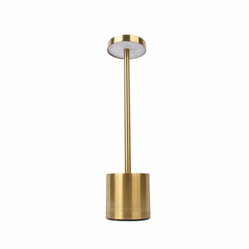 Nordic I-shaped Bedroom Led Touch Bar Lamp with brass cylindrical fixture and rod