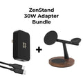 ZenStand 3-in-1 Wood MagSafe-compatible Charging Dock with 30W GaN Adapter