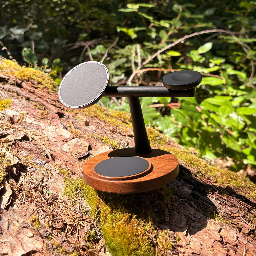 ZenStand 3-in-1 Wood MagSafe-compatible Wireless Charging Stand