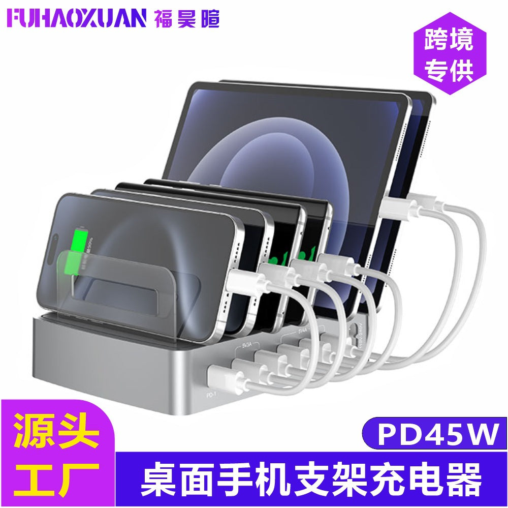 72W USB-C Multi-Port Charging Station | QC3.0 & PD Fast Charger