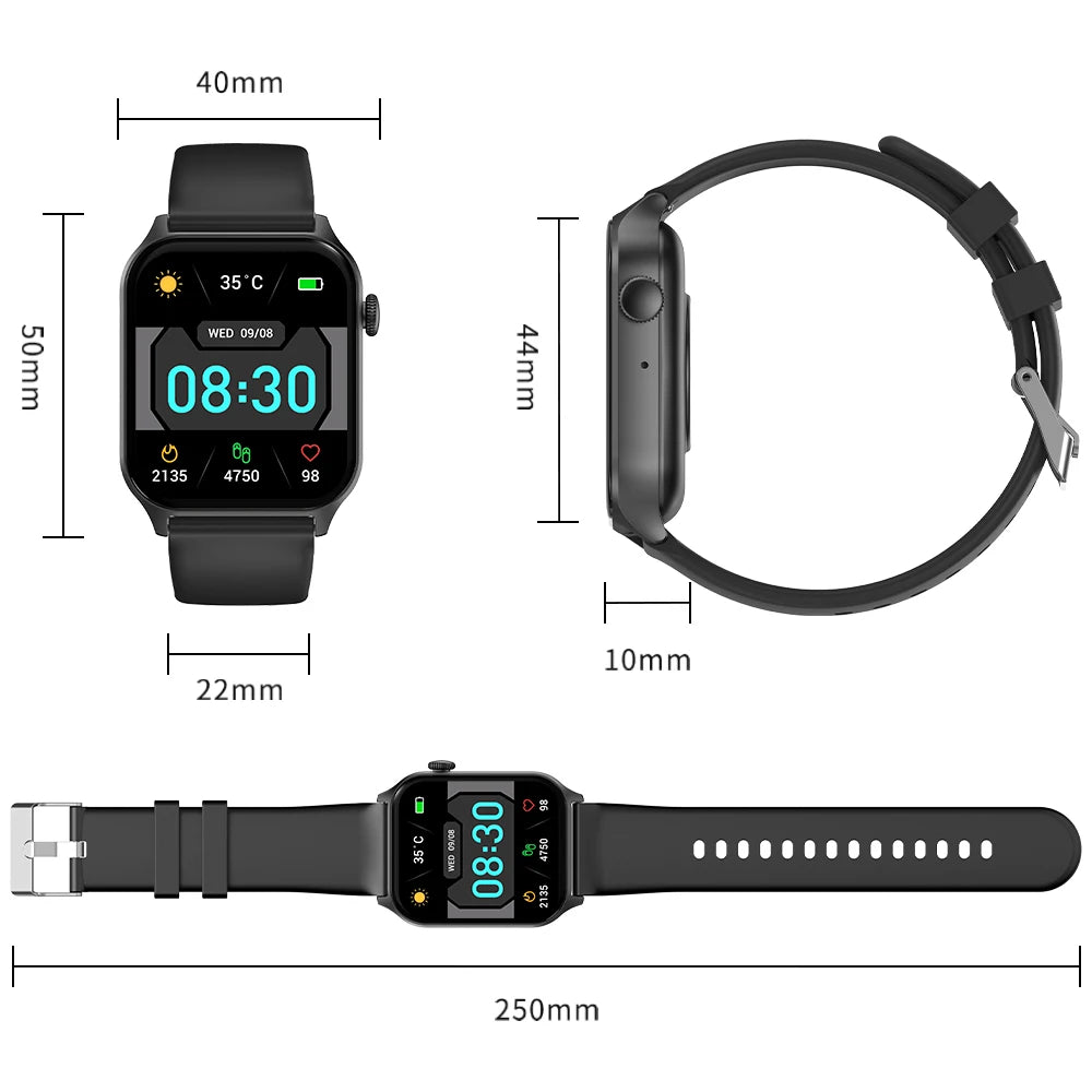 PEJE Smartwatch Voice Making&Calling Calls 1.83'' Full Touch  Screen 24H Health Monitor 100+ Sport Modes 200+ Watch Faces