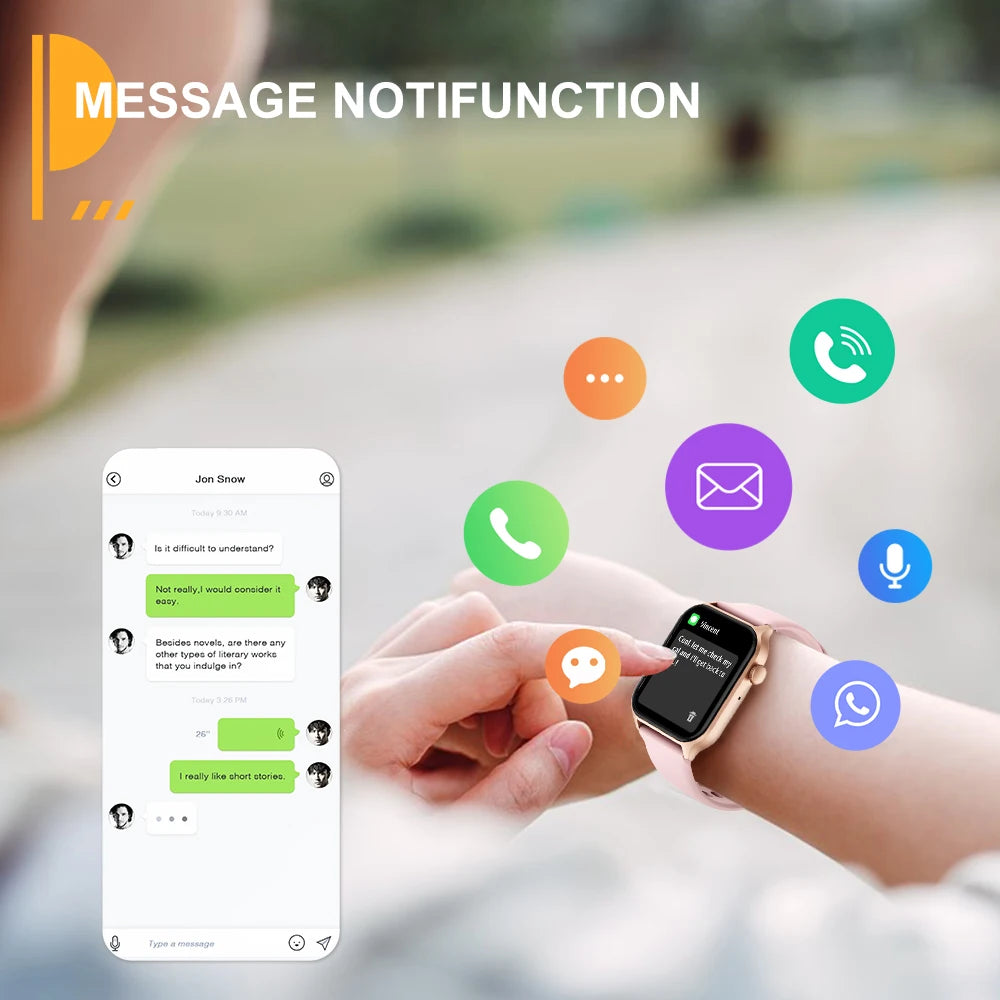 PEJE Smartwatch Voice Making&Calling Calls 1.83'' Full Touch  Screen 24H Health Monitor 100+ Sport Modes 200+ Watch Faces