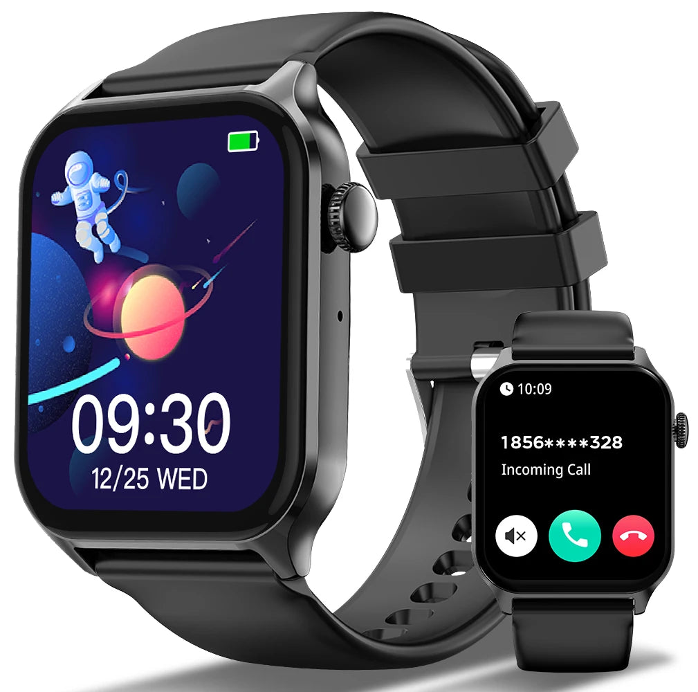 PEJE Smartwatch Voice Making&Calling Calls 1.83'' Full Touch  Screen 24H Health Monitor 100+ Sport Modes 200+ Watch Faces