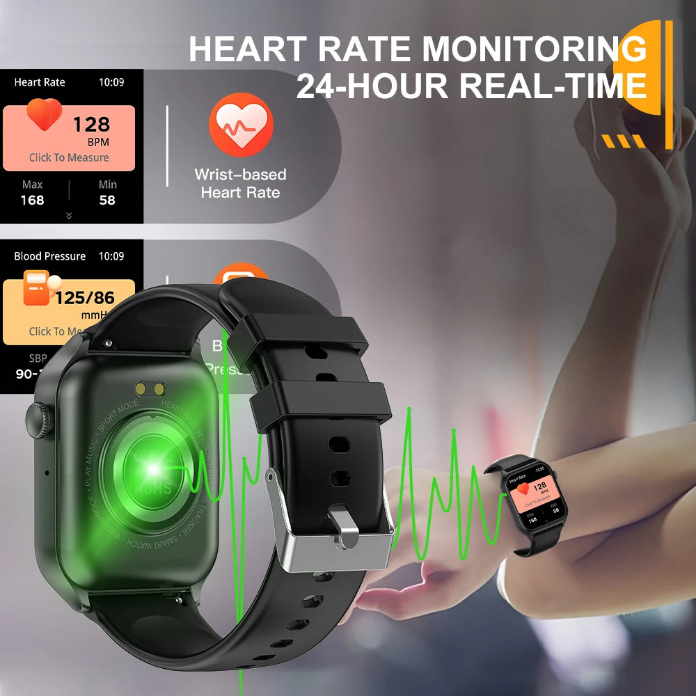 PEJE Smartwatch Voice Making&Calling Calls 1.83'' Full Touch  Screen 24H Health Monitor 100+ Sport Modes 200+ Watch Faces