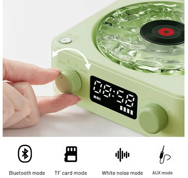 Bluetooth Retro Turntable Speaker with RGB Lights.