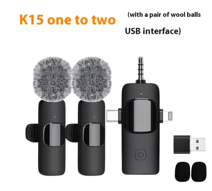 Wireless Collar Clip Microphone Three-in-one Three Connector Mini Microphone 35 Hole.