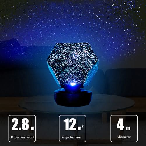 Bluetooth Speaker Star Light Projector with blue glowing geometric dome and starry projection