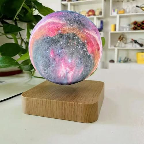 3D Print Moon Lamp with touch control and magnetic levitation on wooden base