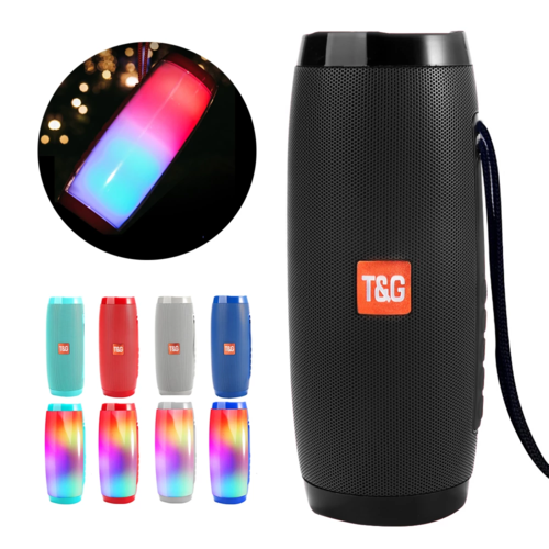 Wireless Portable Bluetooth Stereo Speaker with LED Light in black and multiple color options