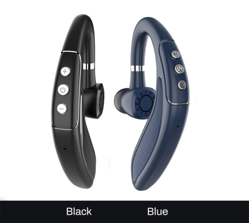 Long Standby Handsfree Wireless Bluetooth 5.0 Headset in black and blue color options