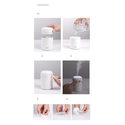 Portable Air Humidifier Aroma Essential Oil Diffuser installation steps