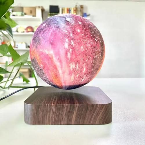 3D Print Moon Lamp with touch control and magnetic levitation on wooden base