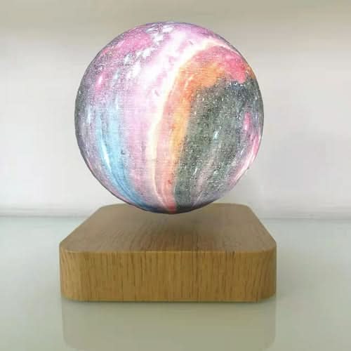 3D Print Moon Lamp with touch and magnetic levitation on wooden base