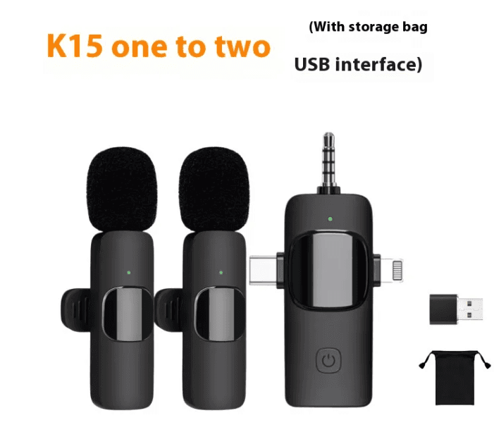 Wireless Collar Clip Microphone Three-in-one Three Connector Mini Microphone 35 Hole.