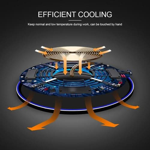 Dragon W9 Slim Wireless Charging Pad with cooling vents and orange accents
